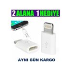 Otg Micro Usb To Apple Uyumlu iPhone Lightining Çevirici Dönüştürücü Adaptör