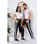 Other 3 Şeritli Scuba Kumaş Unisex Siyah Eşofman Altı