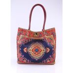 Otho Bag Osmanlı Etnik Şal Desenli Dokuma Kadın Büyük Boy Omuz Çantası - Bordo