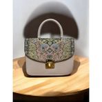 Otho Bag Şal Eşarp Desenli Etnik Kadın Omuz Çantası - Pudra