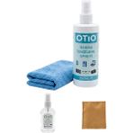 Otio Eyewear Ekran ve Gözlük Temizleme Sprey Seti, 250 ml Solüsyon ve Mikrofiber Bez, 50ML Sprey ve Gözlük Bezi