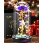Otlonpe Cam Gül Çiçeği - Noel, Kadınlar için Doğum Günü Hediyeleri Anne Karısı Kız Arkadaşı Onun - El Yapımı Led Işıklı Güller Çiçekler Noel, Yıldönümü, Düğün, Sevgililer Günü, Anneler Günü için Kadın
