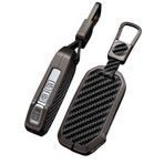 OTMIK Çinko alaşım ABS karbon fiber araba anahtarı kapağı Kia Ceed Soul Xceed NIRO EV Seltos Telluride Sorento K3 K5 anahtarlık aksesuarı (siyah)