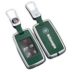 OTMIK Çinko Alaşım Deri Araba Anahtar Kılıfı Land Rover Range Rover Evoque Discovery Sport Velar Jaguar XE E-PACE XF için Uygun Anahtar Kılıfı Aksesuar (Gümüş Yeşil)