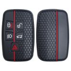 OTMIK Land Rover Range Rover Sport Evoque Freelander Velar Discovery 4 Jaguar XE XJ XF Gitar Anahtar Aksesuarları için Silikon Kılıf (Kırmızı Çizgi)