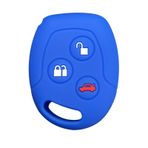 OTMIK Silikon araba anahtarı kılıfı, Ford Focus mk2 Fiesta MK7 Mk5 Mk6 Fusion Mondeo Mk3 için uygun anahtar kılıfı aksesuarı (mavi)
