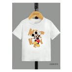 OTNICKA Özel Tasarım MİCKEY MOUSE Baskılı Beyaz KIZ Çocuk Tişört / T-Shirt