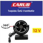 Oto Araba Vantilatör 12V Torpido Üstü Tekli Fan Ayarlı - Renk - 01-Siyah