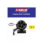 Oto Araba Vantilatör 12V Torpido Üstü Tekli Fan Ayarlı