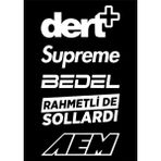 Oto Arka Cam Sticker Model 29 Beyaz 20*35 cm - Renkli - Standart