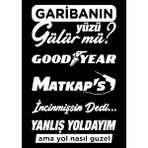 Oto Arka Cam Sticker Model 30 Beyaz 20*35 cm - Siyah - Standart