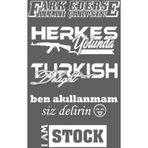 Oto Arka Cam Sticker Model 57 Beyaz 40 20 Cm