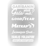 Oto Arka Cam Sticker Model 58 Beyaz 20*33 cm - Renkli - Standart
