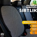 Oto Arka Koltuk Sırt Koruyucu Kılıf Çizgili Füme Beyaz Universal 2 Parça A+ Kalite - Siyah 101