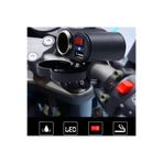 Oto Çizgi Motosiklet Gidon Tipi Su Geçirmez USB Şarj Soketi ve Çakmaklık Led Göstergeli Açma Kapama Anahtarlı