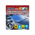 Oto Çizgi Oto Ön Cam ve Ayna Koruma Örtüsü, Araç Güneşlik, Uyumlu Buzlanma Önleyici Kar Koruyucu 155X90 cm
