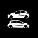 Oto Clio 3 Detaylı Basık Kelebek Cam Stickeri 2 Adet