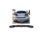 Oto H.i.t. Chevrolet Lacetti Uyumlu Body Kit Difüzör 4 Çıkış Siyah Yuvarlak