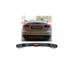 Oto H.i.t. Ford Focus 4 Uyumlu Body Kit Difüzör 4 Çıkış Siyah Yuvarlak