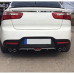 Oto H.i.t. Kia Rio Sedan Uyumlu Body Kit Difüzör 4 Çıkış Gri Yuvarlak
