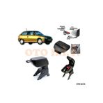 Oto h.i.t. Opel Astra F Uyumlu Kol Dayama ve Kolçak Sürgülü Bardaklıklı Ayarlanabilir Siyah Deri