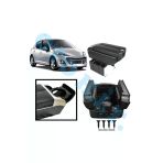 Oto h.i.t. Peugeot 207 Uyumlu Kol Dayama Kolçak Usb'li Bardaklıklı Çift Açılır Siyah Deri 1.sınıf Kaliteli