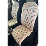 Oto Koltuk Kılıf Kilim 3 Parça Set Terletmez Jüt Iplik Dokuma Universal - Açık Gri