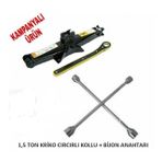 Oto Krikosu 1.5 Ton Makas Cırcır Araç Kriko + Bijon Anahtarı
