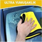 Oto Kurulama Bezi Araç Bez ve Sünger Mikrofiber Temizleme Yıkama Cam Araba Kurulama Temizlik - Altın