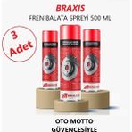 OTO MOTTO Braxıs Fren Balata Spreyi Braxis 500 ML 3 Adet