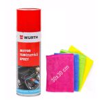 Oto Motto Hızlı Motor Temizleme Spreyi 500Ml Ve 4'Lü Kullan At Mikrofiber Temizleme Bezi