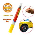 Oto Rotus Kalemi 5 Ml Arac Kaporta Tampon Cizik Giderici Firca Yenileme Metalik Sari Renk Boya
