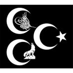 Oto Sticker 3 Hilal Bozkurt Osmanlı Turası Ay Yıldız Stickeri - Beyaz - 30x28cm