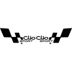 Oto Sticker Bayraklı Renault Clio Sport Sticker Ücretsiz - Siyah - 30x15cm