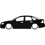 Oto Sticker Ford Focus Mk1 Sedan Basık Kelebek Silüet Stickeri 2 Adet - Beyaz - 15x6