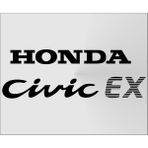 Oto Sticker Honda Civic Ex Ef Arka Bagaj Seti Sticker - Oem Ölçü - Gri