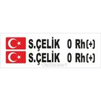Oto Sticker Isme Özel Isimlik Kan Grubu Ad Soyad Bayraklı Sticker