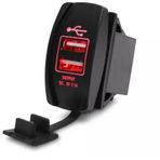 Oto Usb Şarj Söketi Marin Tip 2Li Usb 12-24V - 5V/3.1A Mavi