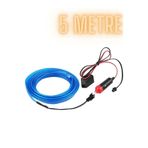 Otoaction OTOACTİON Çakmaklıklı Araç Içi Aydınlatma Ip Şerit Torpido Led Ip Neon Dekoratif Mavi 5 Metre
