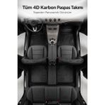 Otocraft Skoda Kamiq (2019 ve Sonrası) Araca Özel 4d Karbon Havuzlu Oto Paspas Full Set 5 Parça - Siyah