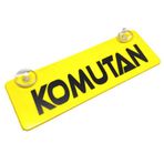 Otohousse Komutan Yazılı Sarı Dekor Plaka Vantuzlu Cam Süsü 22x7.5cm KMT2