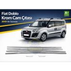 Otokap Universal Fiat Doblo 2010-2023 Krom Cam Çitası Seti Parlak Paslanmaz