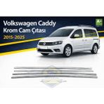Otokap Universal Volkswagen Caddy 2015-2025 Krom Cam Çıtası Seti Parlak Paslanmaz