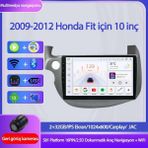 Otolas Honda Fit Wifi Gps Carplay 10 Inç 2+32GB Kamera Multimedya Navigasyon Sistemi - 2009-2012 Model - Gri