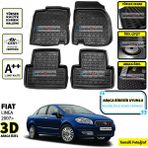OtoLine Fiat Linea 3D Siyah Oto Paspas Seti