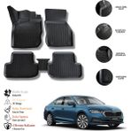 OtoLine Skoda Octavıa 2025 3D Havuzlu Paspas Otl - Gri - Siyah