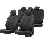 Otom Audi A4 2004-2008 Özel Üretim Madrid Design Deri Kırmızı - Siyah Koltuk Kılıfı