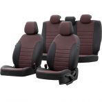 Otom Hyundai Getz 2002-2011 Özel Üretim İstanbul Design Bordo - Siyah Oto Koltuk Kılıfı