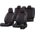 Otom Toyota Avensis 2009-2014 Özel Üretim Madrid Design Tay Tüyü Siyah - Kırmızı Oto Koltuk Kılıfı