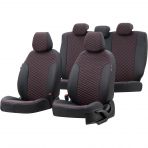 Otom Toyota Aygo 2005-2012 Özel Üretim Tokyo Design Deri Siyah - Kırmızı Oto Koltuk Kılıfı